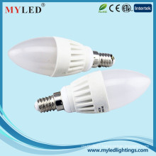 E27 230VAC 5W Super Bright Indoor Led Candle Bulb/E27 LED Light Bulb with Thermal Conductive Plastic Cover